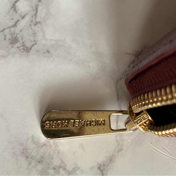 Michael Kors Zip Around Burgundy Leather Wallet - Picture 11 of 13